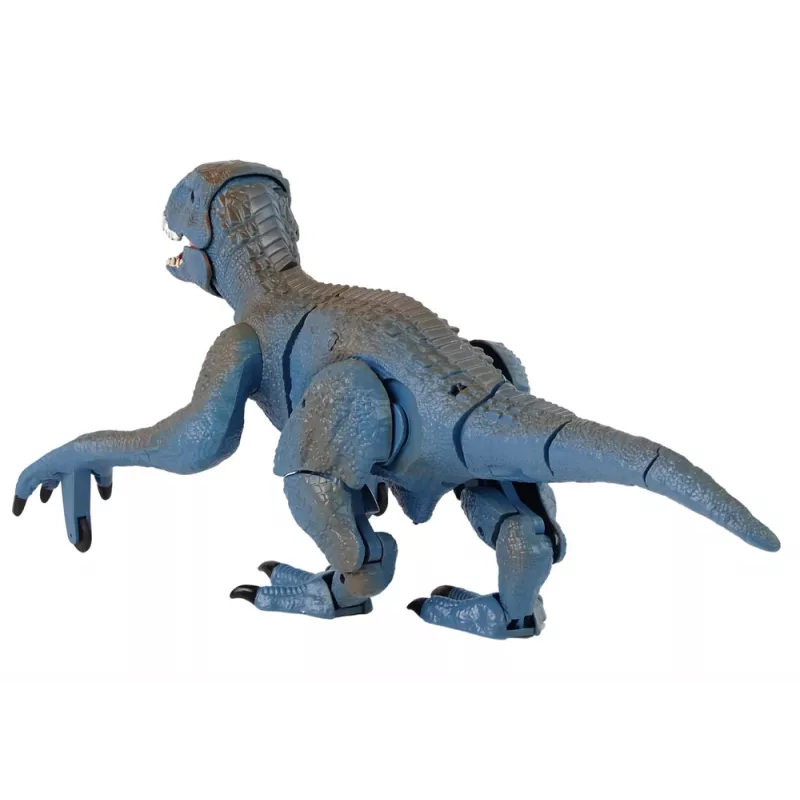 LEAN TOYS dinosaurus na diaľkové ovládanie Velociraptor so zvukom a revom, modrý