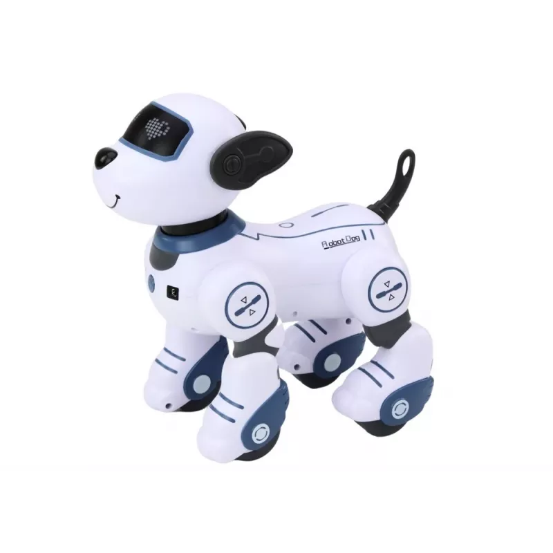 LEAN TOYS diaľkovo ovládaný interaktívny robotický pes – tancuje, spieva, programovateľné príkazy, modrý
