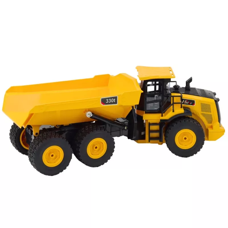 LEAN TOYS diaľkovo ovládaný RC sklápač transportér zvuky 9CH 2.4G žltý