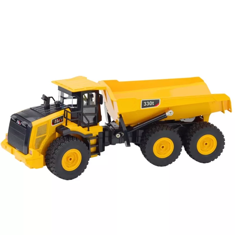 LEAN TOYS diaľkovo ovládaný RC sklápač transportér zvuky 9CH 2.4G žltý