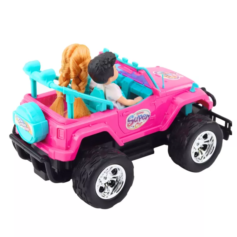 LEAN TOYS diaľkovo ovládané off-road auto s bábikami ružové 1:16