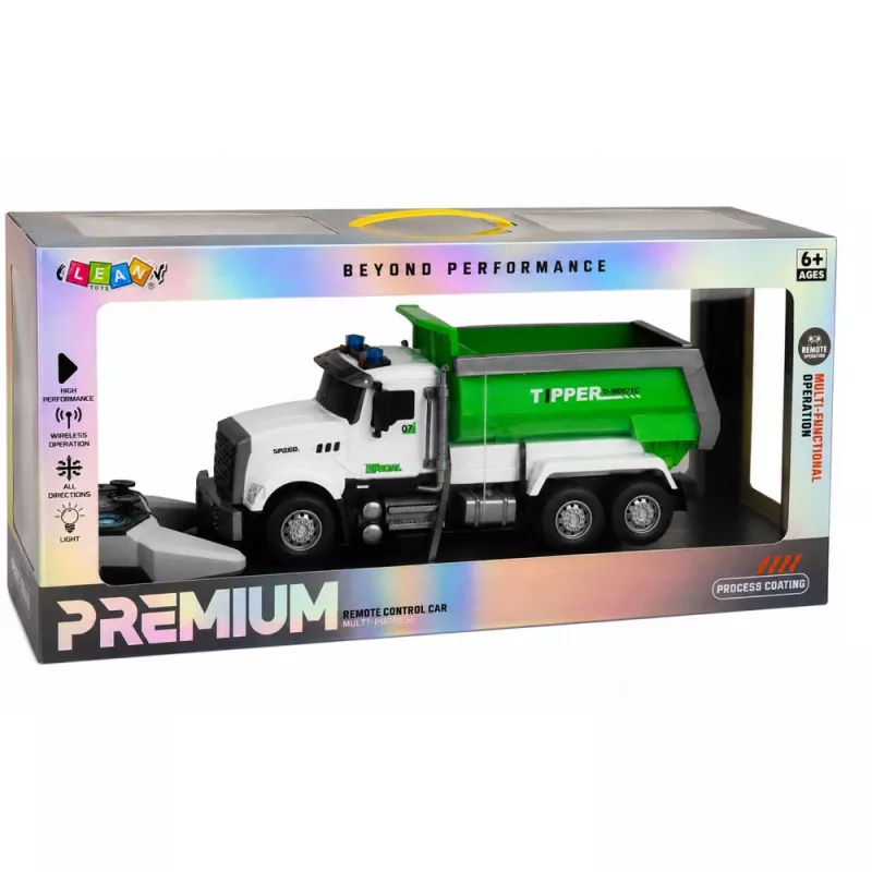 LEAN TOYS RC sklápač s pohyblivou korbe zelený 1:14