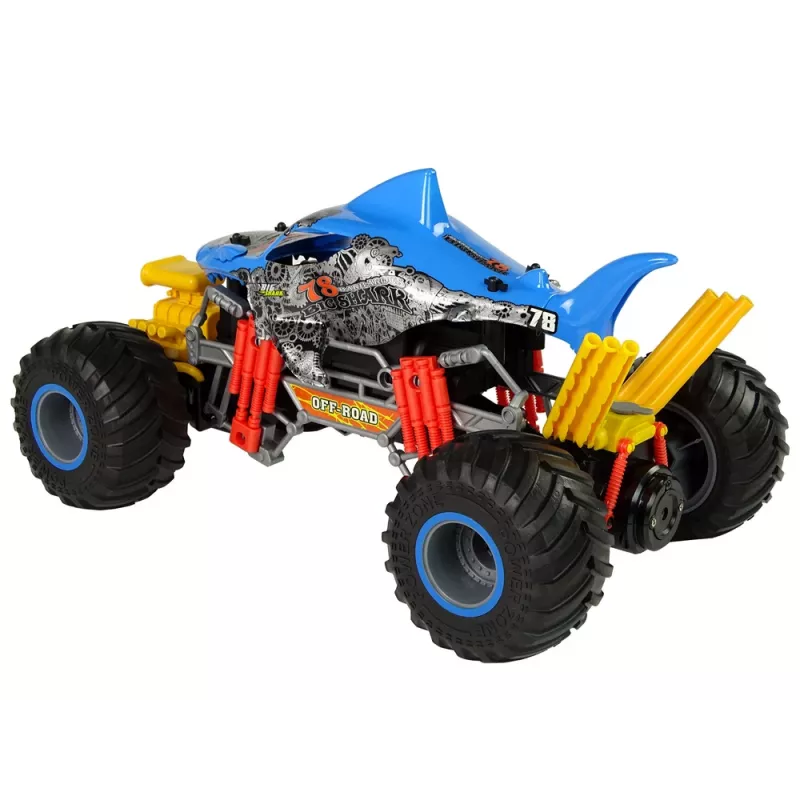 LEAN TOYS Diaľkovo ovládaný žralok Terénne auto 1:10 2.4G modré 15 km/h Pára