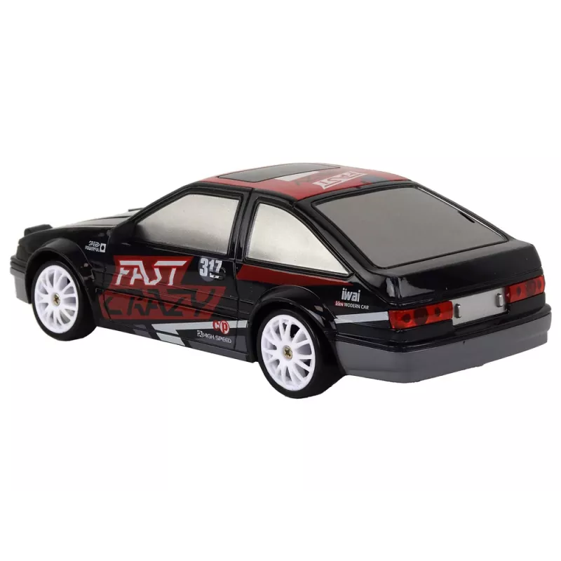 LEAN TOYS diaľkovo ovládané športové auto R/C 1:24 čierne, vymeniteľné kolesá
