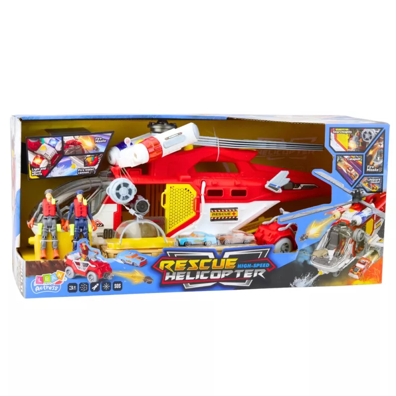 LEAN TOYS záchranársky vrtuľník multifunkčné príslušenstvo so svetelnými a zvukovými efektmi