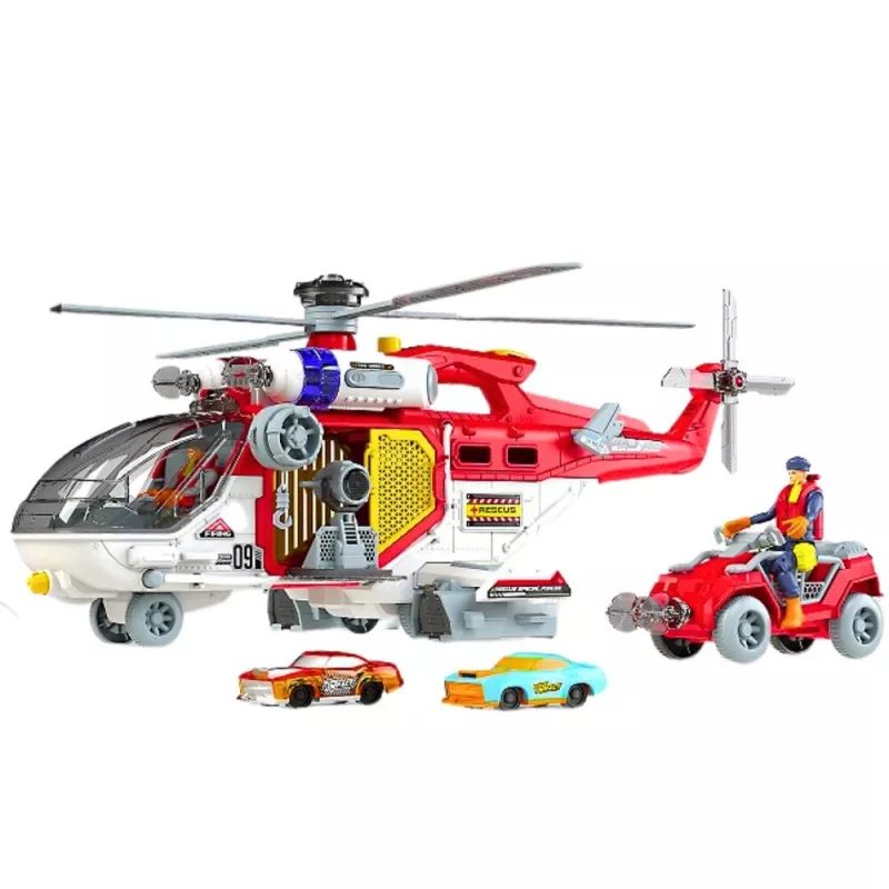 LEAN TOYS záchranársky vrtuľník multifunkčné príslušenstvo so svetelnými a zvukovými efektmi