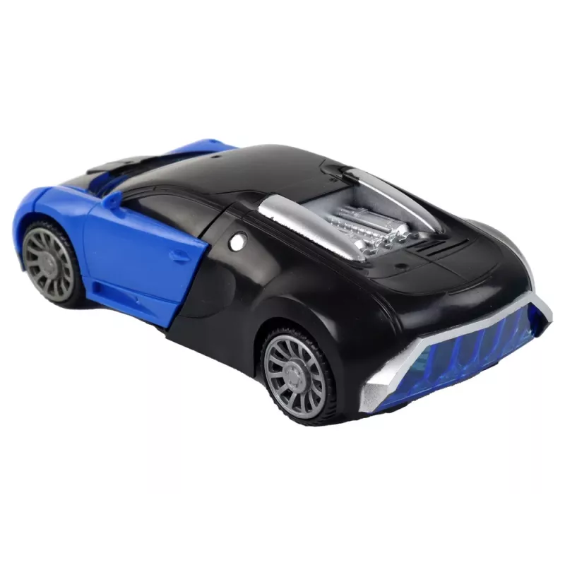 LEAN TOYS robot auto 2in1 Bugatti modré svetelné efekty