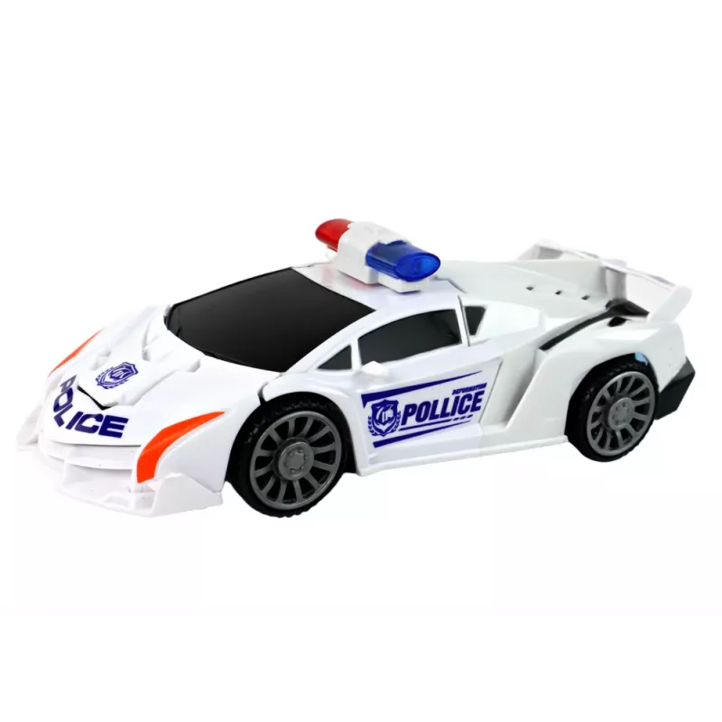 LEAN TOYS robot auto police biele 2in1 transformácia