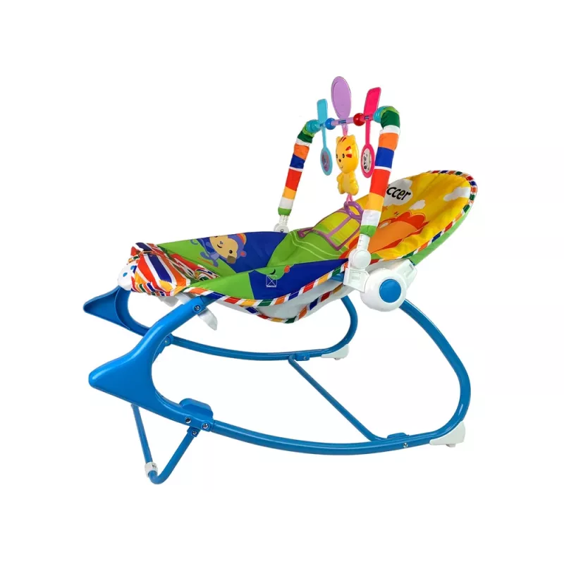 LEAN TOYS hojdacie kreslo 2in1 modrý tiger zvuky vibrácie