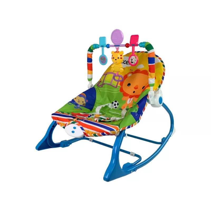 LEAN TOYS hojdacie kreslo 2in1 modrý tiger zvuky vibrácie