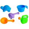 LEAN TOYS stolík do pieskoviska s formičkami, lopatkou, hrabličkami a obláčikom - viacfarebný