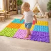 LEAN TOYS senzorické dráha puzzle dlaždice rôzne štruktúry farby 24,5 cm 10 ks