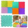 LEAN TOYS senzorické dráha puzzle dlaždice rôzne štruktúry farby 24,5 cm 10 ks