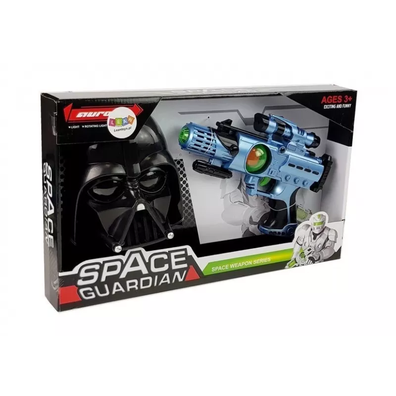 LEAN TOYS Súprava laserová zbraň Space Warrior maska svetlá zvuky