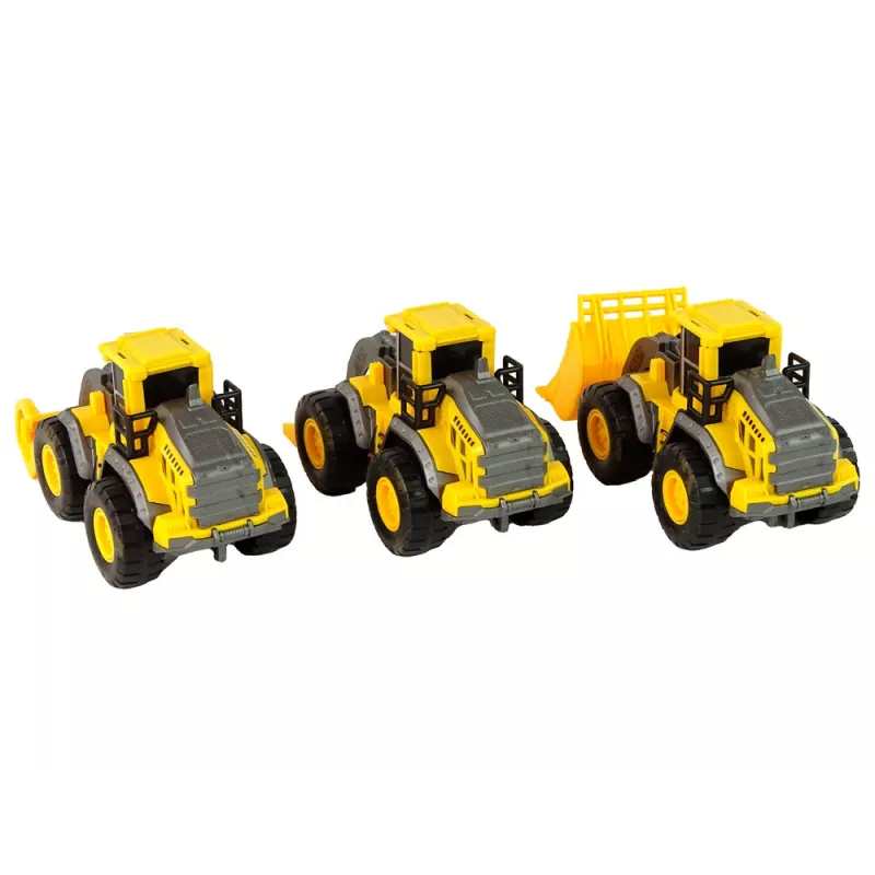 LEAN TOYS Sada stavebných vozidiel 3 žlté modely