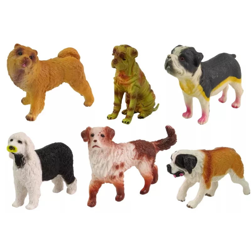 LEAN TOYS súprava figúrok psov psie plemená 6 prvkov