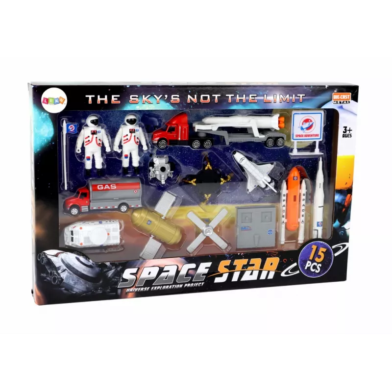 LEAN TOYS Figúrky Space Truck Rocket 15 ks