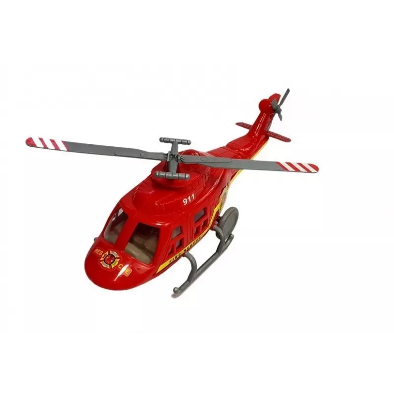 LEAN TOYS Sada hasičské vozidlá vrtuľník motor svetlo zvuky
