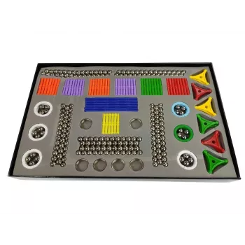 LEAN TOYS sada Magnastix magnetické stavebnice 560 + doska