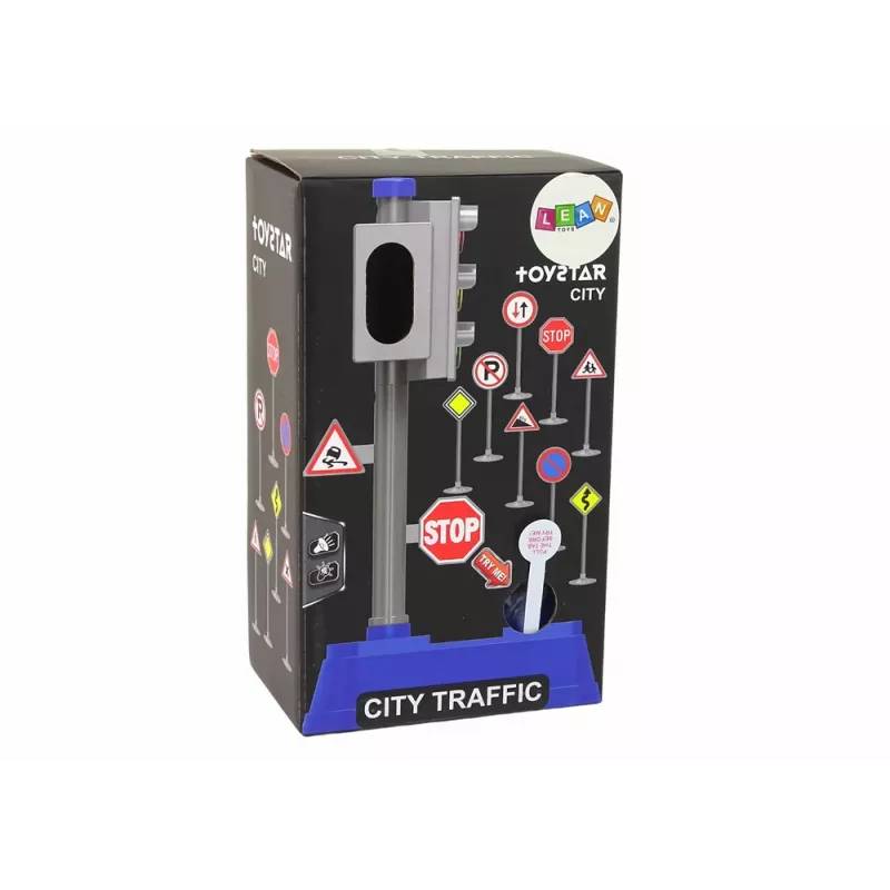 LEAN TOYS Sada dopravných značiek so svetlami a zvukmi 23 cm