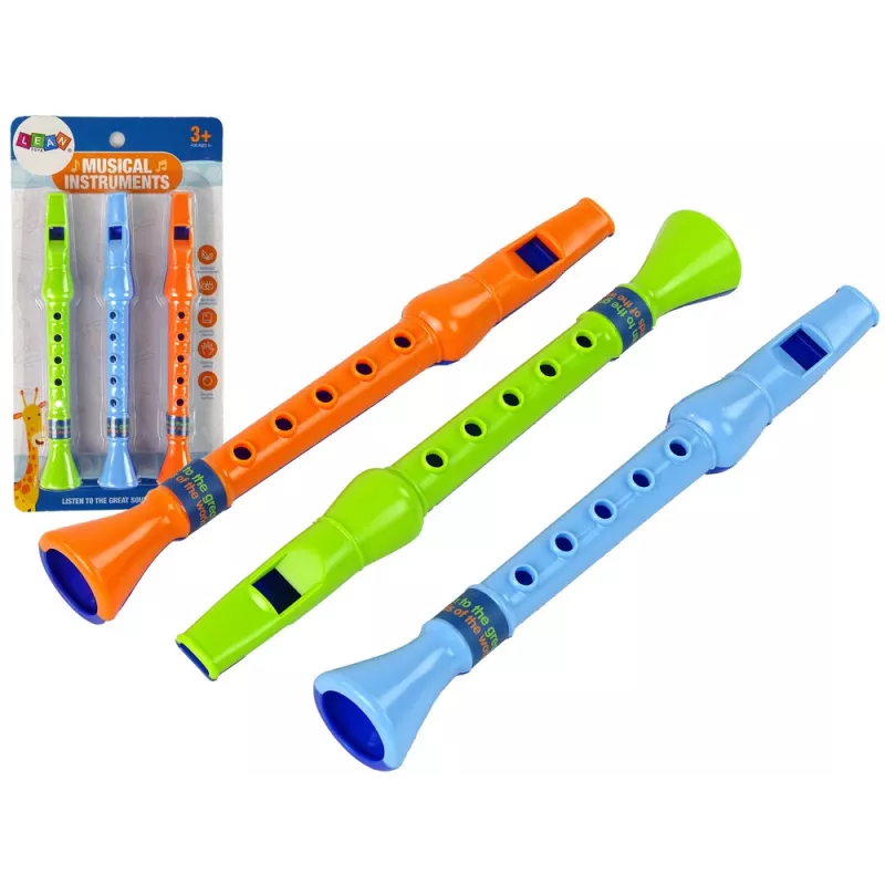 LEAN TOYS Sada troch flautičiek pre deti zvieratá