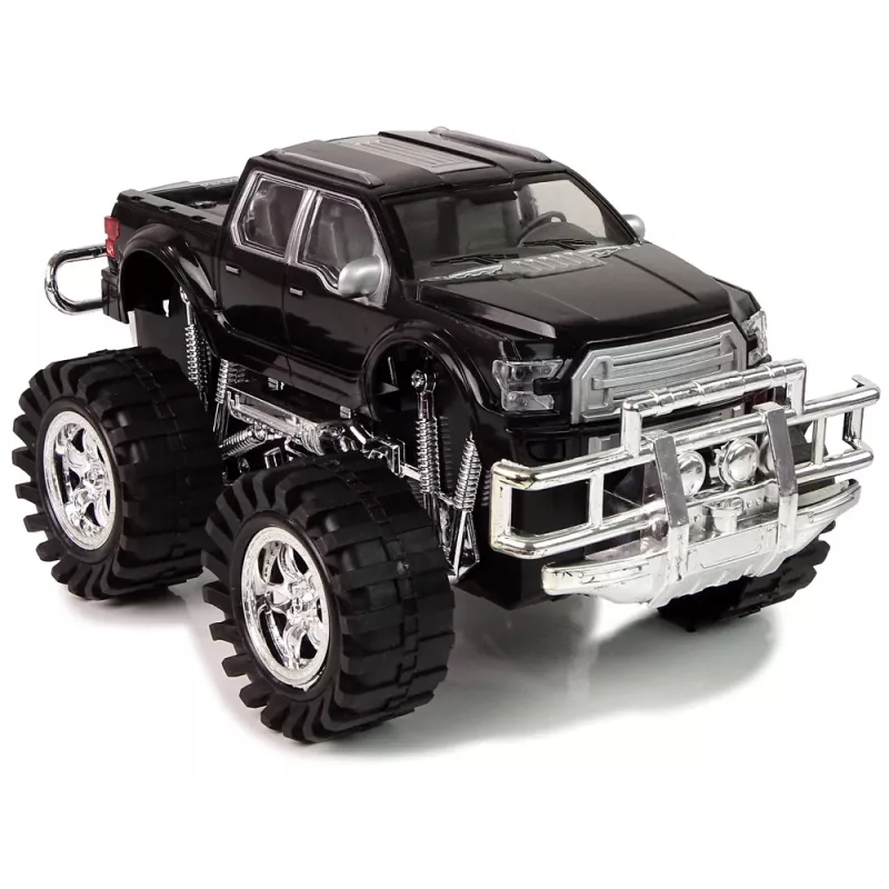 LEAN TOYS Sada vozidiel čierny monster truck biely karavan 58 cm
