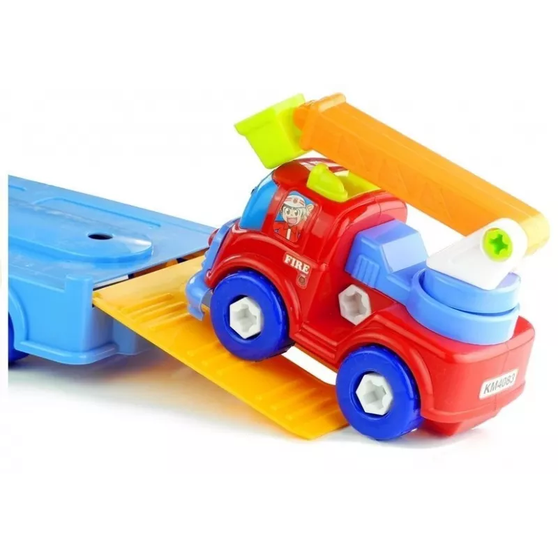LEAN TOYS Sada vozidiel Polícia Hasiči Autotransportér Skrutkovacie vozidlá