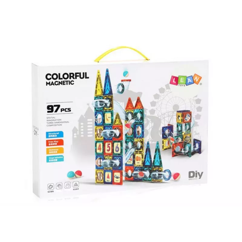 LEAN TOYS Sada sklíčok pre gule magnetické kocky 168 dielov
