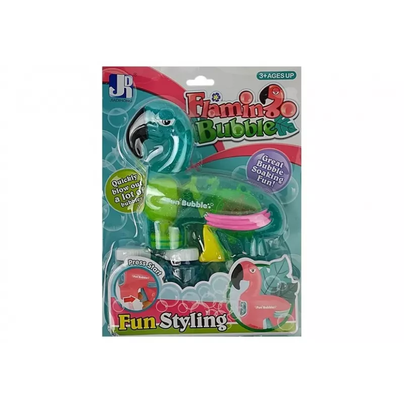 LEAN TOYS Bublinková pištoľ plameniak modrá