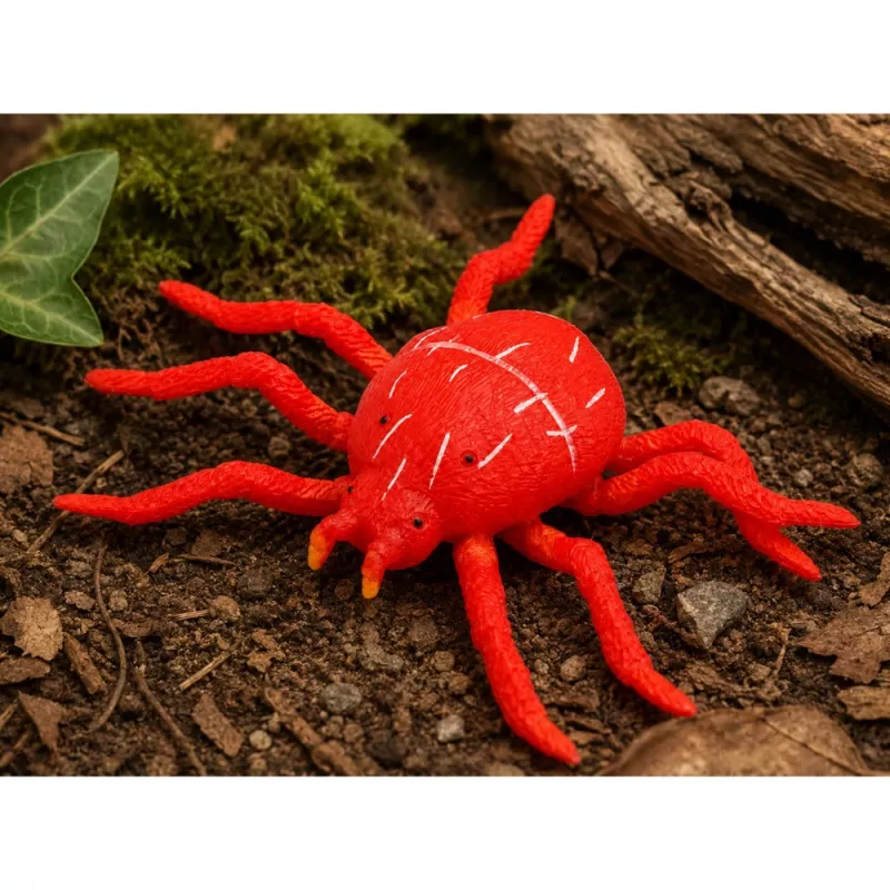 LEAN TOYS pavúk červený gumená figúrka naťahovacia realistická 12 cm