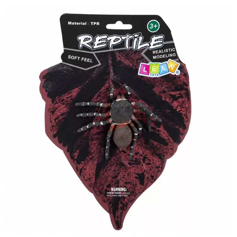 LEAN TOYS pavúk tarantula gumená figúrka naťahovacia realistická čierna 10 cm