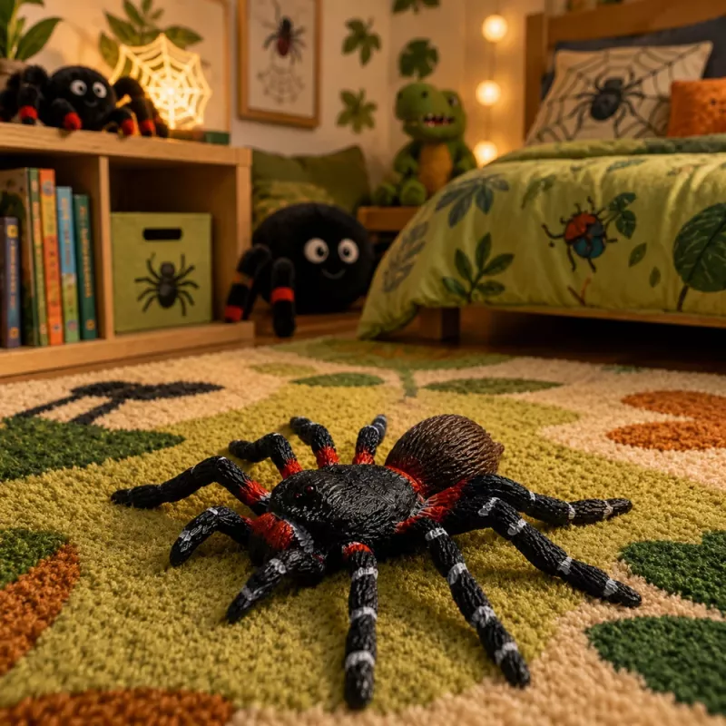 LEAN TOYS pavúk tarantula gumená figúrka naťahovacia realistická čierna 10 cm