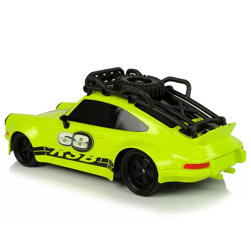 LEAN TOYS Športové auto 1:18 zelené rezervné koleso pilot