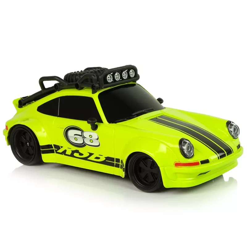 LEAN TOYS Športové auto 1:18 zelené rezervné koleso pilot