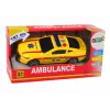 LEAN TOYS Športové auto sanitka svetlá zvuk žltá