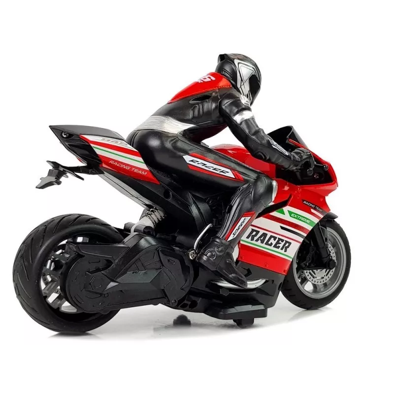 LEAN TOYS Športová motorka 2.4G diaľkovo ovládaná pretekárska dosah 35m červená