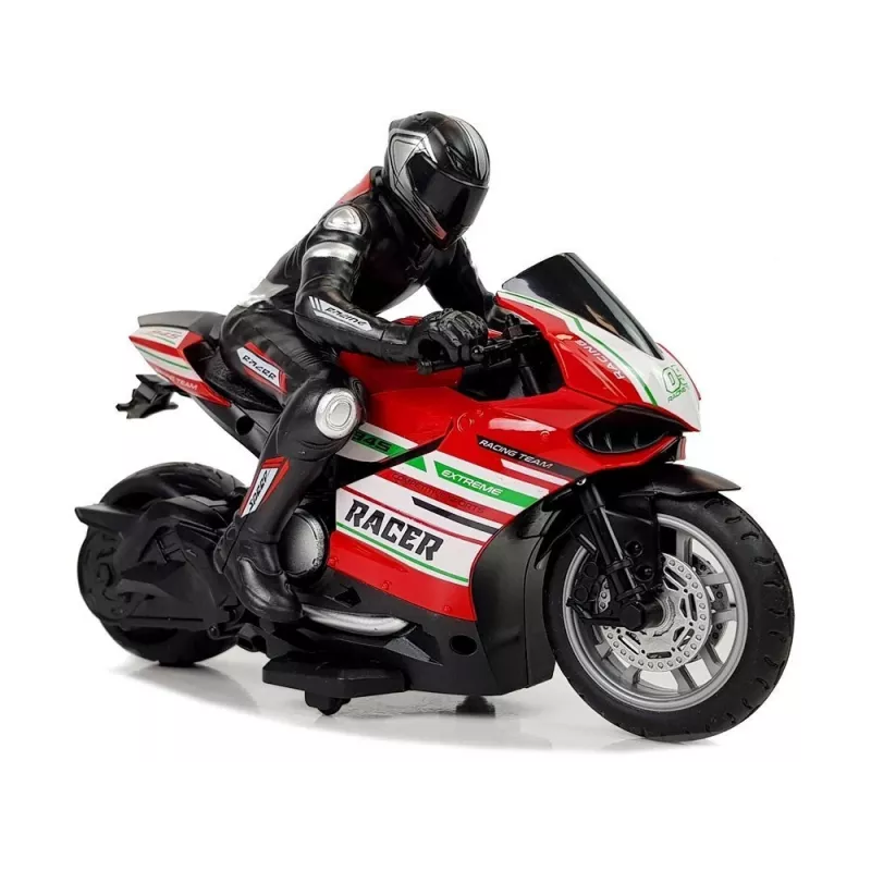 LEAN TOYS Športová motorka 2.4G diaľkovo ovládaná pretekárska dosah 35m červená