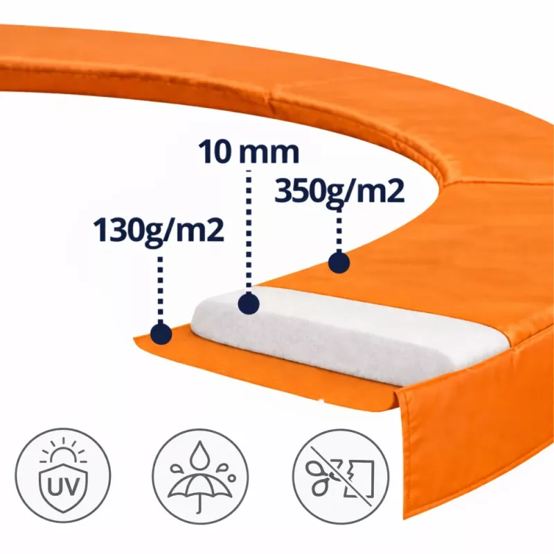 LEAN TOYS kryt pružín pre 10ft trampolínu, modrý, UV odolný PVC, EPE pena, elastické popruhy, EN71, BEST séria