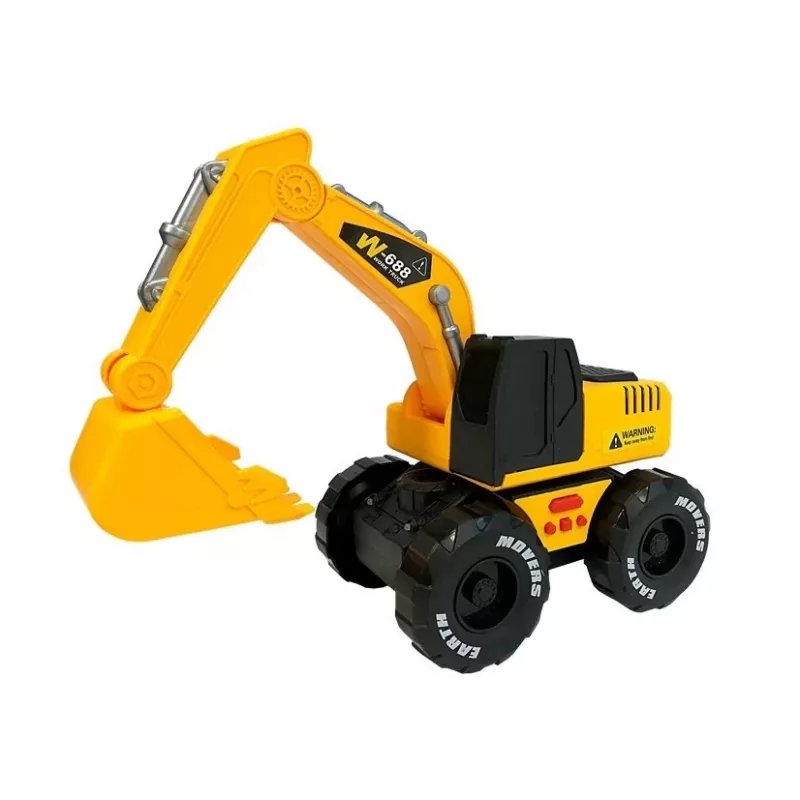 LEAN TOYS Pružinový pohon bager zvuky a svetlá