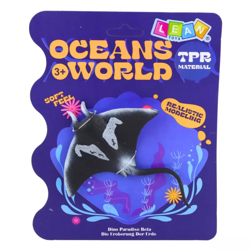 LEAN TOYS raja gumená figúrka naťahovacia realistická oceánska ryba 13cm