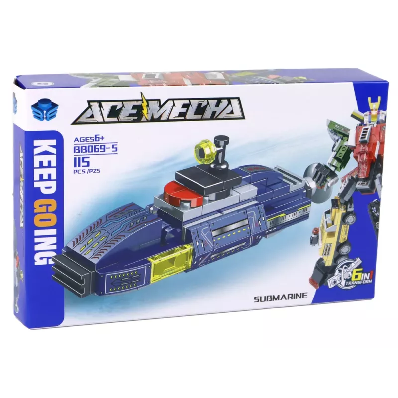 LEAN TOYS ponorka stavebnica 115 dielov konštrukčné nálepky