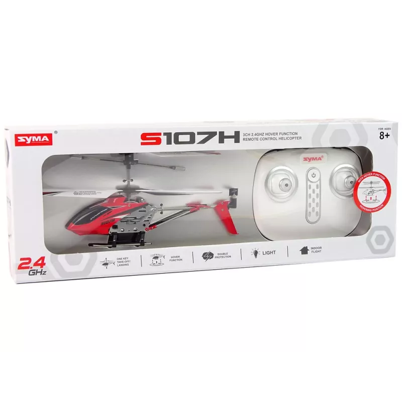 LEAN TOYS SYMA S107H 2.4G RC helikoptéra červená