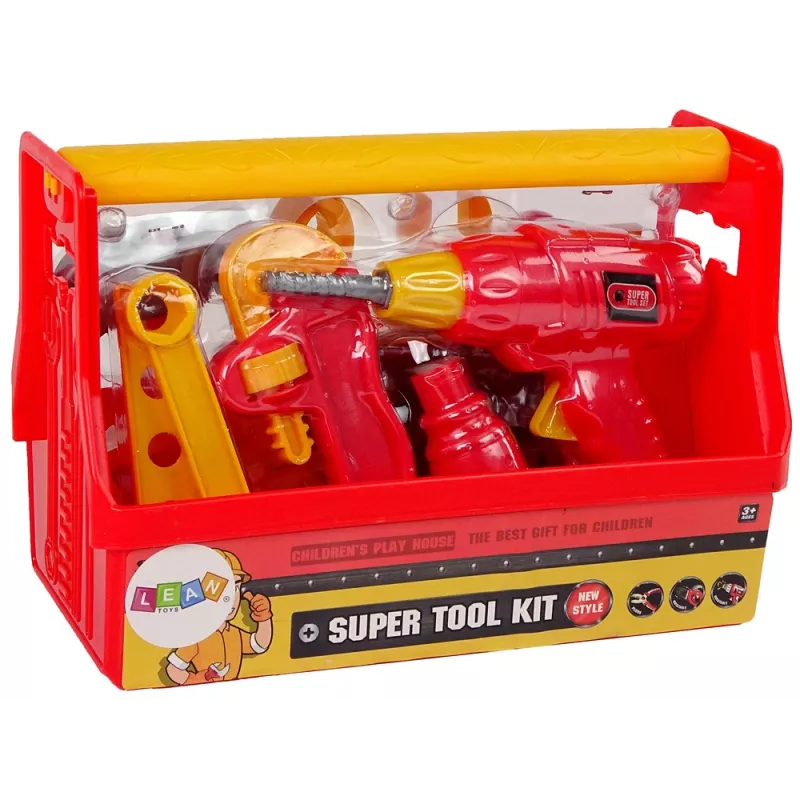 LEAN TOYS Skrinka na náradie kladivo kliešte červená