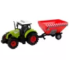 LEAN TOYS Traktor farma odnímateľný náves na obilie zvuk zelený