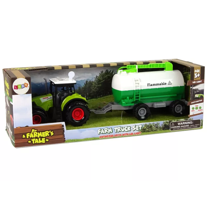 LEAN TOYS Traktor pre deti s cisternovým návesom farma