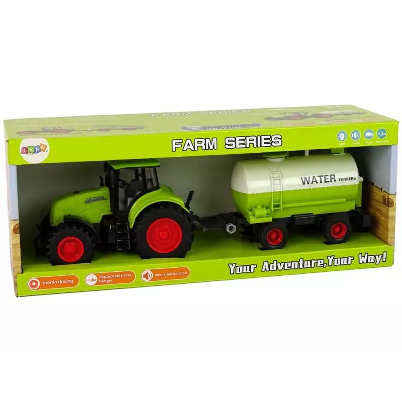 LEAN TOYS Traktor s veľkým prívesom Green Farm