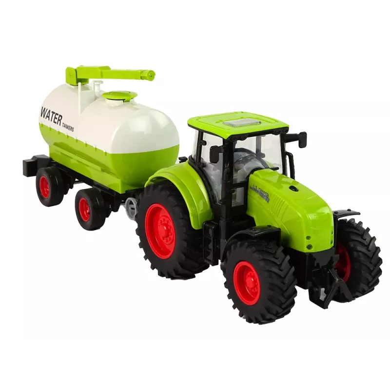 LEAN TOYS Traktor s veľkým prívesom Green Farm