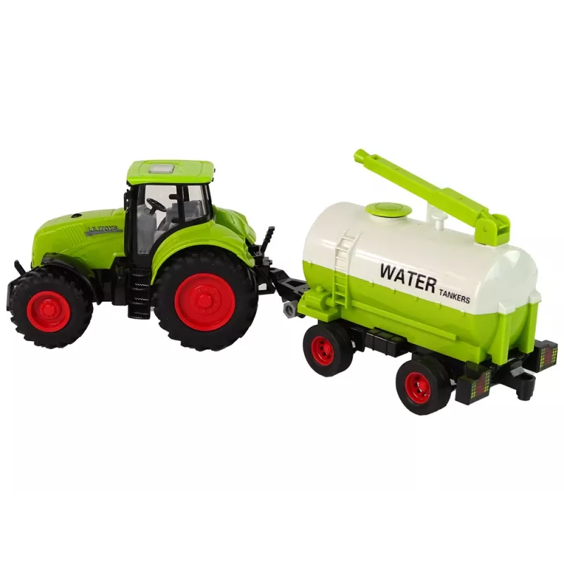 LEAN TOYS Traktor s veľkým prívesom Green Farm