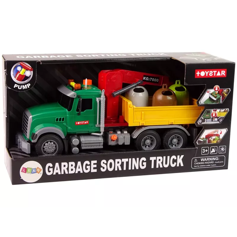 LEAN TOYS nákladné auto žeriav preprava smetná nádoba zvuk