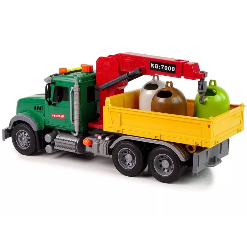 LEAN TOYS nákladné auto žeriav preprava smetná nádoba zvuk